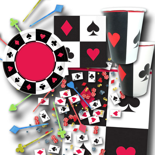 Poker Partygeschirr und Partydeko